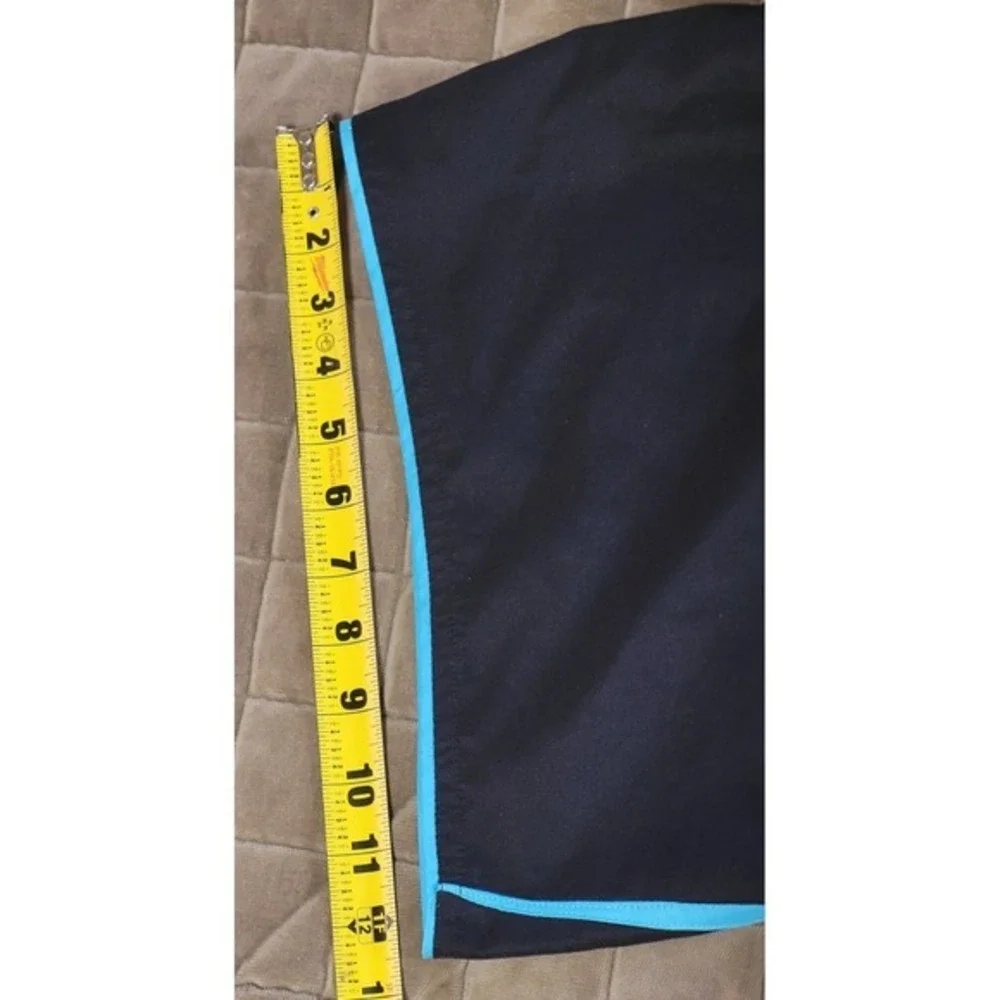 Nike Lined Swim Trunks Shorts Black Blue Elastic Drawstring Men's Size Large